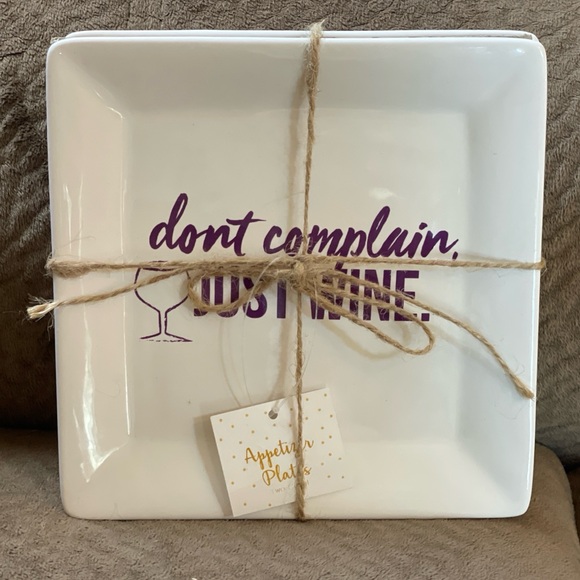 Appetizer Plates 2pc — ‘Don’t Complain Just Wine’ - Picture 1 of 13